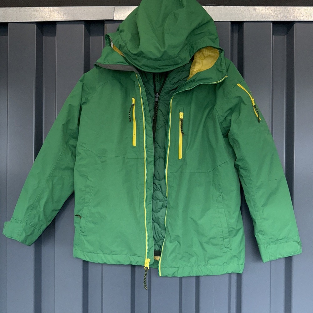 Boys XL 18- LL Bean Green Winter Jacket 2-1 Winter Coat